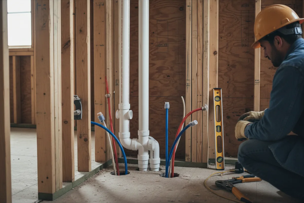 Drain and supply rough-in during Garbage Disposal Repair in Williams